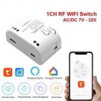 Interrupteur intelligent Wi-Fi Tuya 1 canal pour porte de garage et rideau, en plastique, AC 7-32V, télécommande sans fil, moule privé, fabriqué en Chine