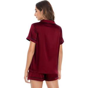 Women's Silk Pajamas Short <b>Pyjama</b> <b>Sets</b> Women's Summer Silk <b>Satin</b> Sleepwear Custom Sexy Loungewear Pj <b>Sets</b> Wholesale - Product Image 3