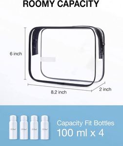 Bolsa de Aseo Transparente de Muestra Gratuita, Bolsa de Accesorios de Viaje, Bolsa de Cosméticos Impermeable para Aeropuerto y Avión - Product Image 3