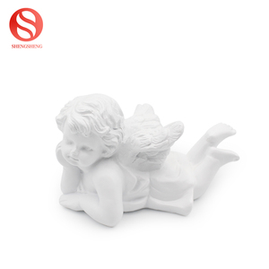 Al por mayor figurita de alas de Ángel de resina adorable niño bonito bebé dormir estatua de querubín - Product Image 3
