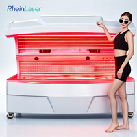 Lit de thérapie par lumière rouge motorisé, lit de photobiomodulation commercial pour les cliniques, les salles de sport et les centres de bien-être
