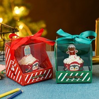 Boîte cadeau de Noël de luxe faite à la main, étiquettes autocollantes DIY, gaufrage, revêtement UV, lamination brillante, doublure en plastique, design d'emballage