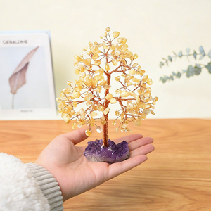 Wholesale Natural Healing Crystal Stones <b>Tree</b> Titanium Aura Cluster Base Crystal Money <b>Tree</b> for Ornaments - Product Image 6