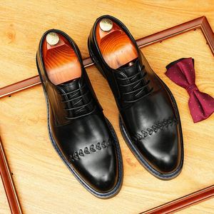Zapatos de Hombre de Alta Gama, Formales, Transpirables, Modernos, con Cordones, de Piel Auténtica, Estilo Británico - Product Image 5