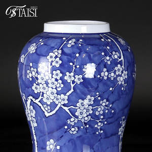 Decorazioni per la casa oggetti d'<span class=keywords><strong>antiquariato</strong></span> blu e bianco barattoli di zenzero composizioni floreali alto vaso decorativo per scaffali camino - Product Image 4