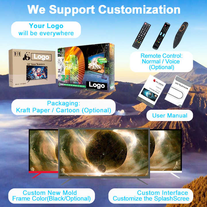 High Quality QLED TV 75 Inch 4K Smart Television Android TV 43 55 65 85 Inch 120Hz 165Hz Refresh Smart TV Home Entertainment