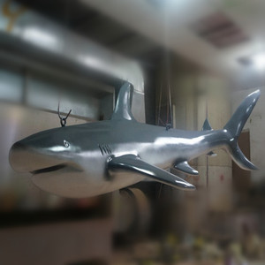 Ngoài Trời Vui Chơi Giải Trí Công Viên Trang Trí Nội Thất Sợi Thủy Tinh Điêu Khắc Cuộc Sống Kích Thước Cá Mập Bức Tượng - Product Image 3