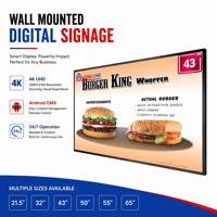 Écran publicitaire ultra-fin à fixation murale, écran LCD LED mural, support de sol, structure de présentation pour le marché