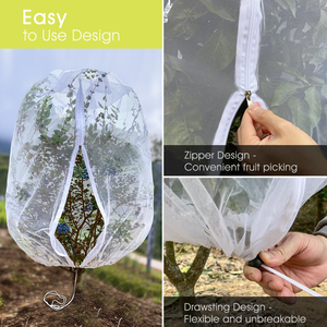 Filet de protection pour arbres fruitiers, filet pour myrtilles avec fermeture éclair et cordon de serrage, moustiquaire extérieure pour <span class=keywords><strong>jardin</strong></span>, protection pour plantes - Product Image 3