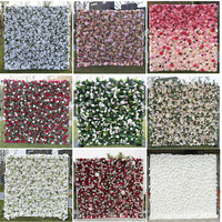 Panneau de fond en tissu 3D 5D personnalisé de 1*1m, tissu artificiel blanc, rose orange, pivoine, centre de table de mariage, décoration murale de graduation