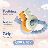 Bracelet de dentition en silicone pour bébé, jouet à mâcher apaisant pour nourrissons, bracelet-clé en silicone, anneau de dentition pour bébés