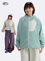 Blouson Bomber Hiver Légèrement Ample Doublé Polaire Réversible à Capuche Extérieur Imperméable Respirant à Carreaux