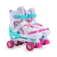 Patins à roulettes en ligne pour enfants, quatre roues, double rangée, pour débutants, garçons et filles, en tissu PU et maille, PVCPP 608z