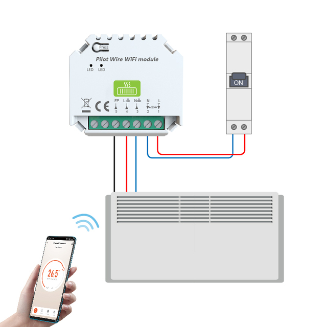 Smart Wifi Thermostat Connecte with pilot Wire