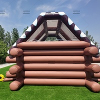 Nouvelle Conception, Vente Chaude : Tente Chalet Gonflable en Bois, Structure Gonflable pour Fêtes et Événements