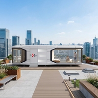 Capsule spatiale habitable, mini-maison avec chambre, structure en acier moderne, démontable, capsule solaire pour villa, usage extérieur, hôtel, ModuCasita