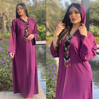 Abaya turque à capuche pour femmes musulmanes du Moyen-Orient, jilbab fait main avec des perles, robe abaya pour femmes de Dubaï, robe arabe