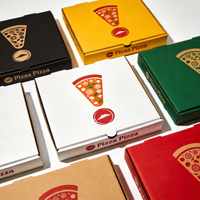 Boîte à pizza plate en kraft en gros, Pizza Hut, logo personnalisé, conception gratuite, emballage alimentaire directement de l'usine