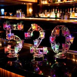 Light Up Glass Holder For Bars Party Cocktail <b>Sips</b> Bullet Glasses Nightclub Liquor Rack Unique Shape Lightweight - Product Image 4