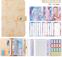 Carnet A6 en cuir PU marbré, reliure rigide, avec enveloppes de budget pour l'organisation des finances, 100 feuilles de feuilles de suivi des dépenses