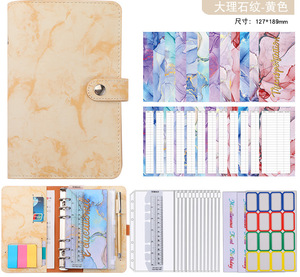 Carnet de notes A6 en cuir PU marbré, enveloppes de billets pour la planification de l'argent avec feuilles de Budget de frais - Product Image 3