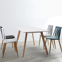 Table de salle à manger moderne en bois massif blanc et MDF pour 4 personnes, prix d'usine en gros pour la maison et la restauration