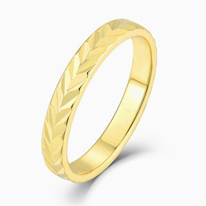 Yelun cổ điển 14k & 18K vàng Chevron Patterned Stackable vòng cho Vàng - Product Image 1