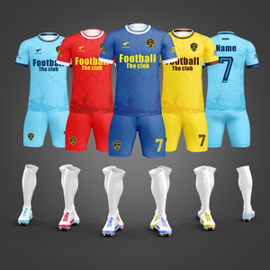 Meilleure Vente Uniforme de Football 100% Polyester par Sublimation, Ensemble Maillot de Foot Uni et <span class=keywords><strong>Vierge</strong></span> pour Homme, Nouveau Design sur Mesure OEM - Product Image 3