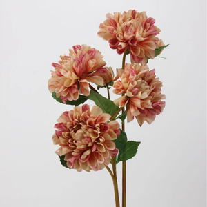 Vente directe usine – Fleurs artificielles décoratives Dahlia et Chrysanthème, design floral pour mariage, échantillon de fleurs de table au toucher naturel - Product Image 3