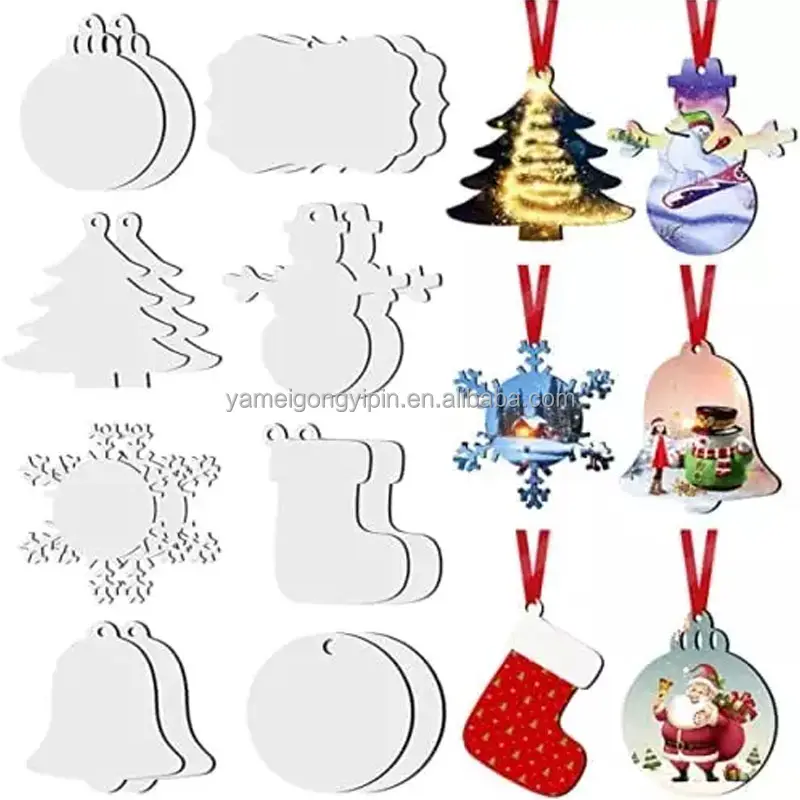 mdf Christmas pendant Christmas ornaments Decorations sublimation ornament blank bauble decoration supplies decorations