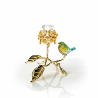 Chandelier en cristal d'art moderne, motif fleur et oiseau, support décoratif pour bougie de table à la maison
