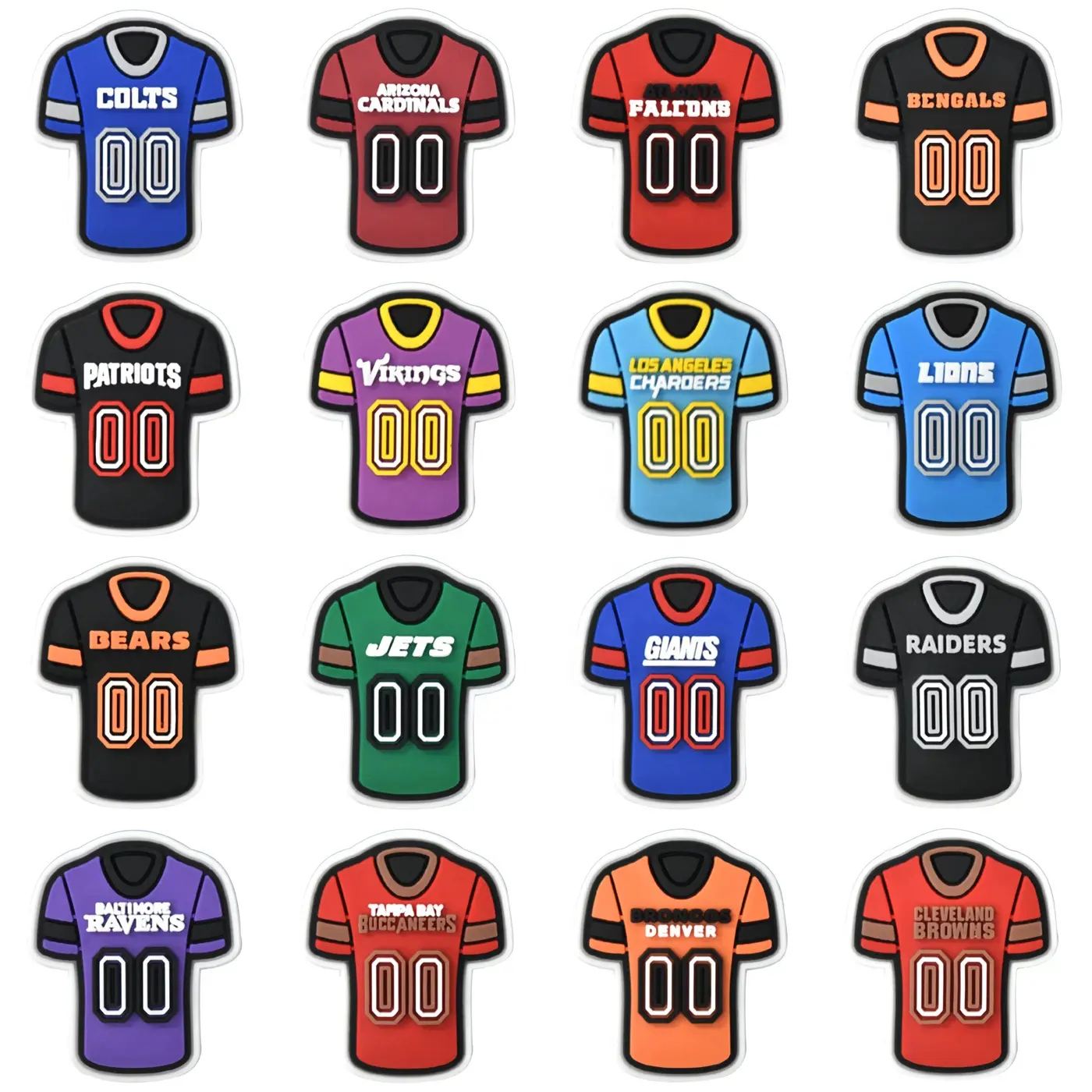 Custom Wholesale Soft PVC Shoes Accessories Football Jersey Game Uniforms T Shirts Rubber Shoe Decoration DIY Shoe Charms