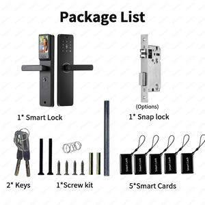 Cámara <span class=keywords><strong>WiFi</strong></span> Tuya cerradura electrónica Digital cerradura de puerta inteligente cerradura inteligente con huella dactilar/<span class=keywords><strong>contraseña</strong></span>/tarjeta/llave para casa - Product Image 5