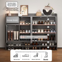 Meilleure vente, Armoire à chaussures simple et polyvalente anti-poussière, Meuble de rangement intégré autoportant pour entrée et couloir