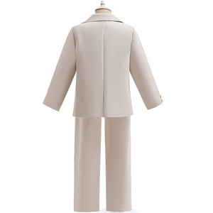 Conjunto De Ropa Formal Para Bebé Niño Blanco Traje De Caballero Con Chaqueta+Camisa+Pantalón 3 Piezas Para Infante Y Niño Pequeño De 3 a 12 Años - Product Image 3