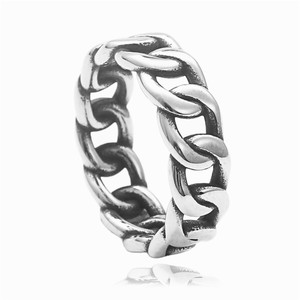 <b>Chain</b> Ring Men's Stainless Steel Hollow Retro Punk Style Gold Color Jewelry Gift - Product Image 5