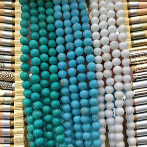 Cuentas Redondas de Piedras Preciosas Naturales de 8mm y 10mm en Verde, Azul y Blanco, Joyería de San Valentín, DILA Jewel - Product Image 2