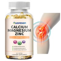 Ausreson OEM Calcium Magnésium Zinc D3 K2 Softgel Complément Alimentaire pour la Santé Immunitaire 1000mg Magnésium D3 + Zinc Complexe Capsules Molles