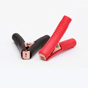 Pinzas de cocodrilo para batería de coche, Clip de cocodrilo 100A, rojo y negro, cargador de batería automático, Conector de conexión de carga