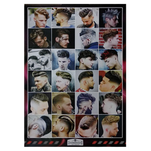 Barbershop Hairstyle Poster Vertical Wall Decoration One Black And White <b>Border</b> For Salon <b>Display</b> - Product Image 3