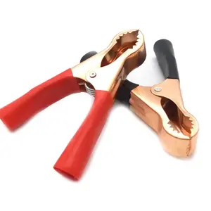 50A 100A 500A Red and Black Copper Plated Alligator Clip Car Battery Power Test Cable Alligator Clip Connector Plug