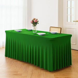 Faldón para Mesa de 30*72 Pulgadas, Mantel Elástico Negro con Faldón para Fiestas y Bodas - Product Image 6