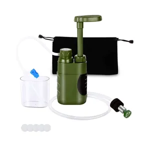 Outdoor Water Purifier Pump with Replaceable Carbon 0.01 Micron Water Filter straw Portable Outdoor Water filter