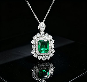 925 Silver Glass Necklace Shiny Stylish Square Shaped Perfect for Parties Everyday Wear Birthdays Surprise <b>Gift</b> for Girls L - Product Image 4