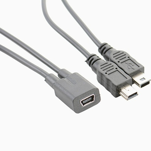 Mini USB 1 hembra a 2 macho convertidor <span class=keywords><strong>Y</strong></span> Splitter Cable 5Pin Cable de carga rápida para uso de cámara - Product Image 3