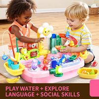 Jeu de pêche aquatique flottant pour tout-petits EPT, table d'activités sensorielles en plastique à circulation d'eau, jouets de robinet électrique pour enfants