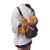 Sac à dos en peluche animal personnalisé d'usine ours en peluche sac en cuir PU sac d'école pour enfants cadeaux