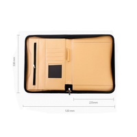 Carpeta de documentos personalizada para negocios, carpeta de documentos con cremallera, cuero PU, A4