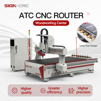 Máquina Router CNC 1325 ATC con cargador de herramientas lineal y motor para grabado en madera maciza, MDF, contrachapado y acrílico