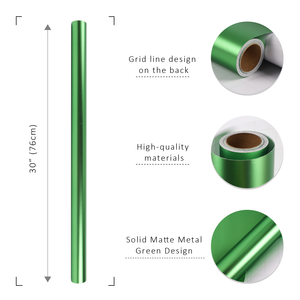 Custom Logo Printed Gift Wrapping <b>Paper</b> <b>Roll</b> Pure Color Green Coated <b>Paper</b> Decoration <b>Paper</b> - Product Image 2